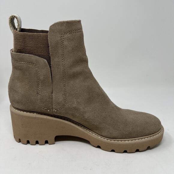 Dolce Vita Boots Huey H2O Chelsea Pull On Ankle Booties Taupe Suede Size 7.5 - Picture 7 of 13